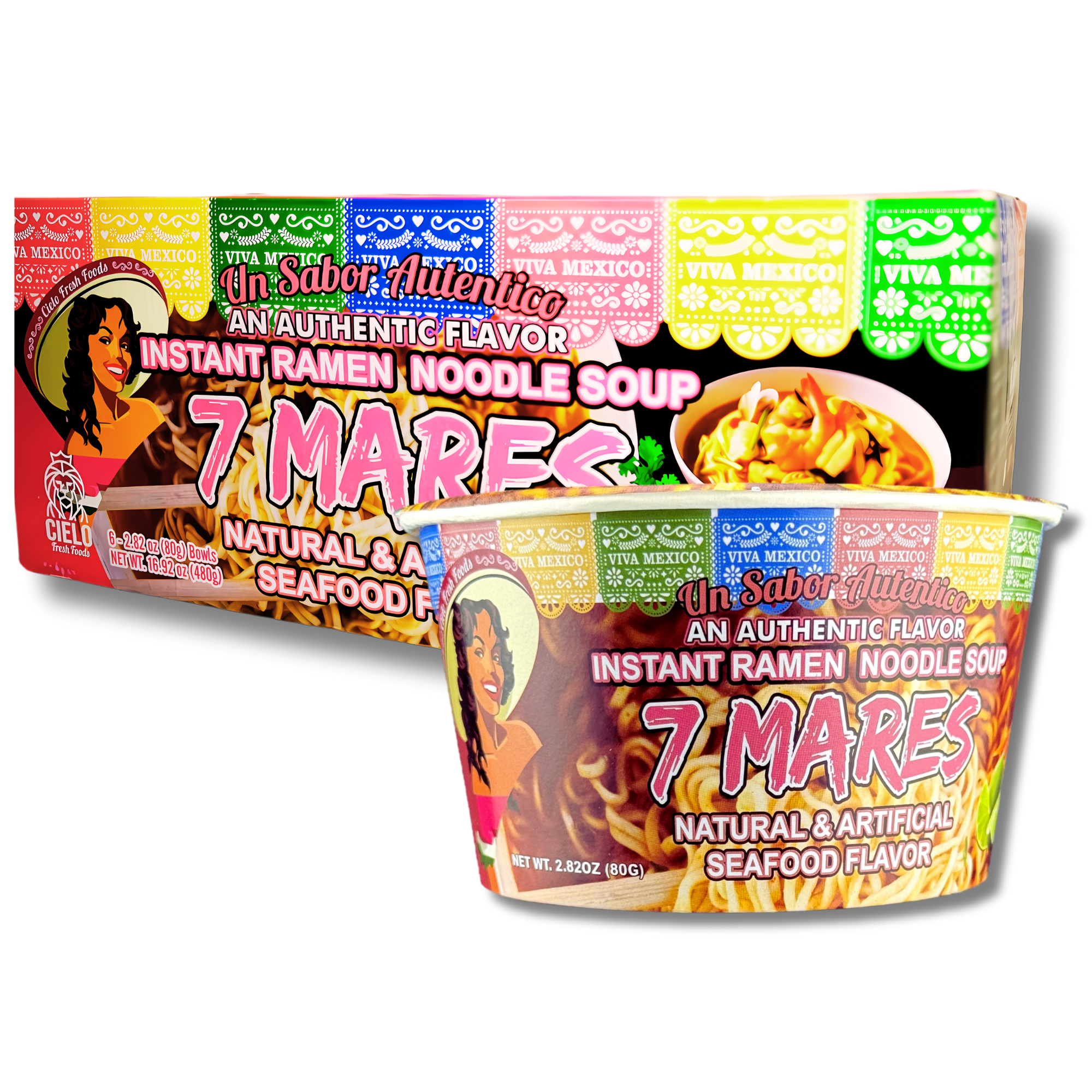 Siete Mares Instant Ramen Noodle Soup (6-Pack)