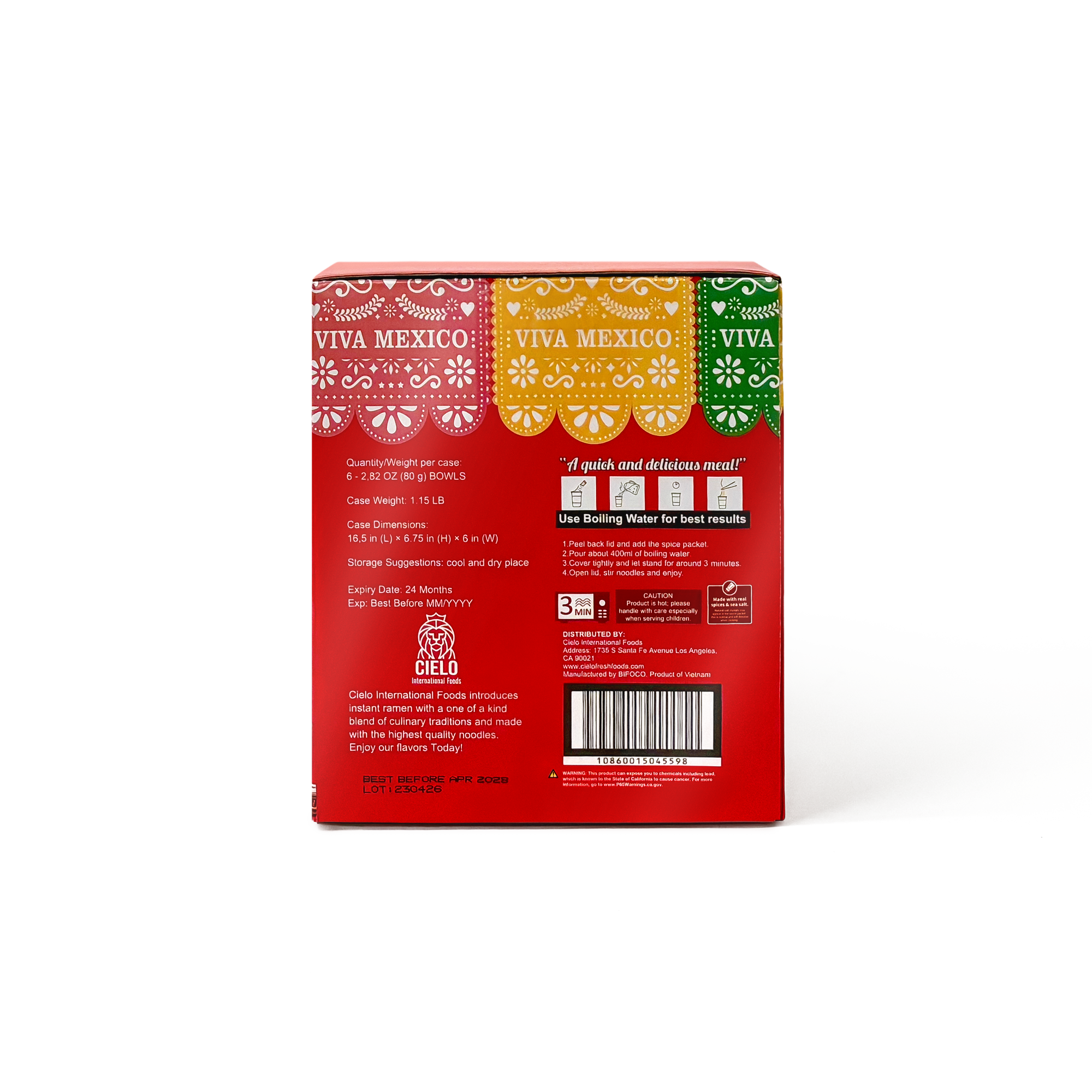Pho Birria Instant Ramen Noodle Soup (6-Pack)