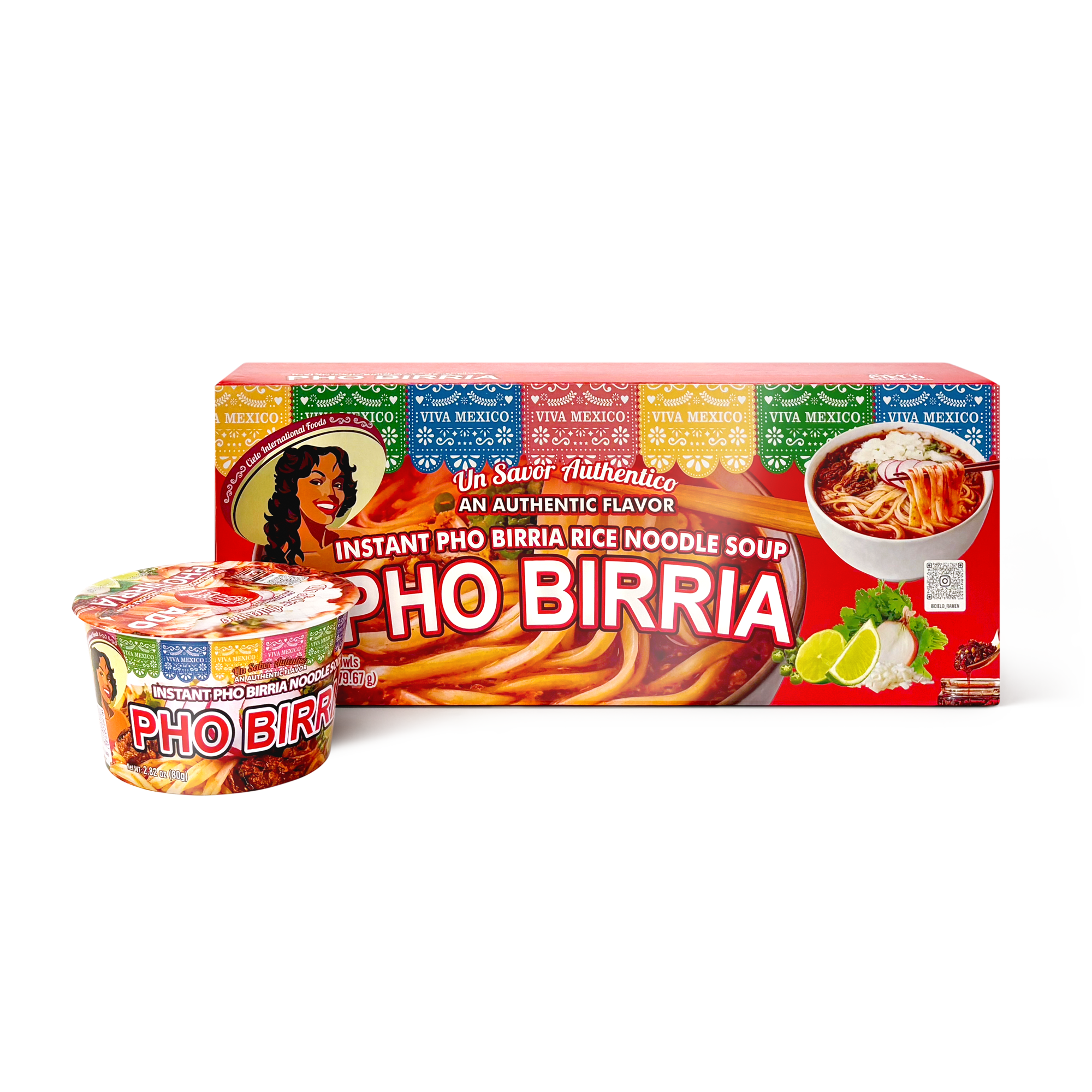 Pho Birria Instant Ramen Noodle Soup (6-Pack)