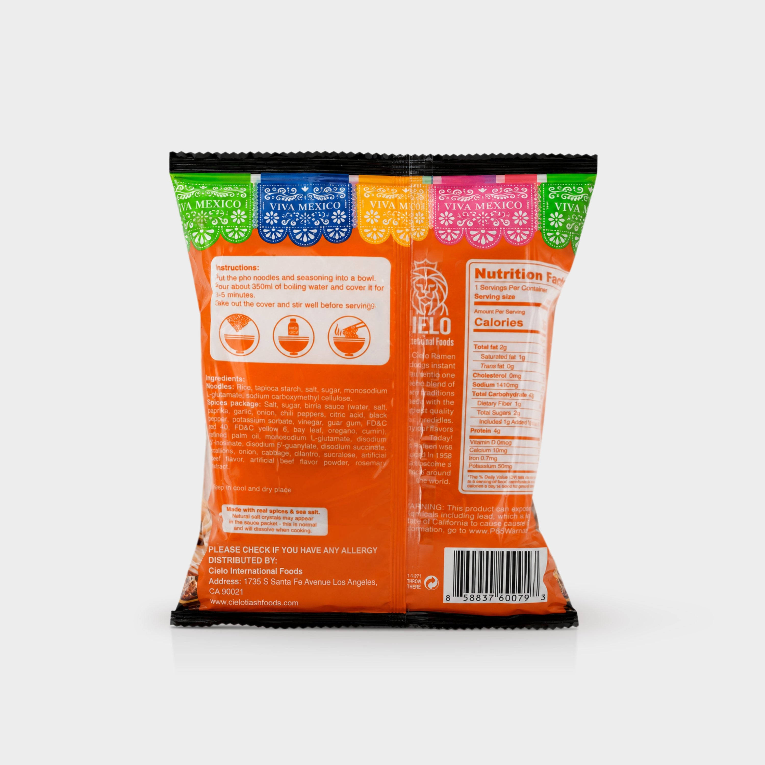 Pho Birria Instant Ramen Noodle Soup (6-Pack Bag)