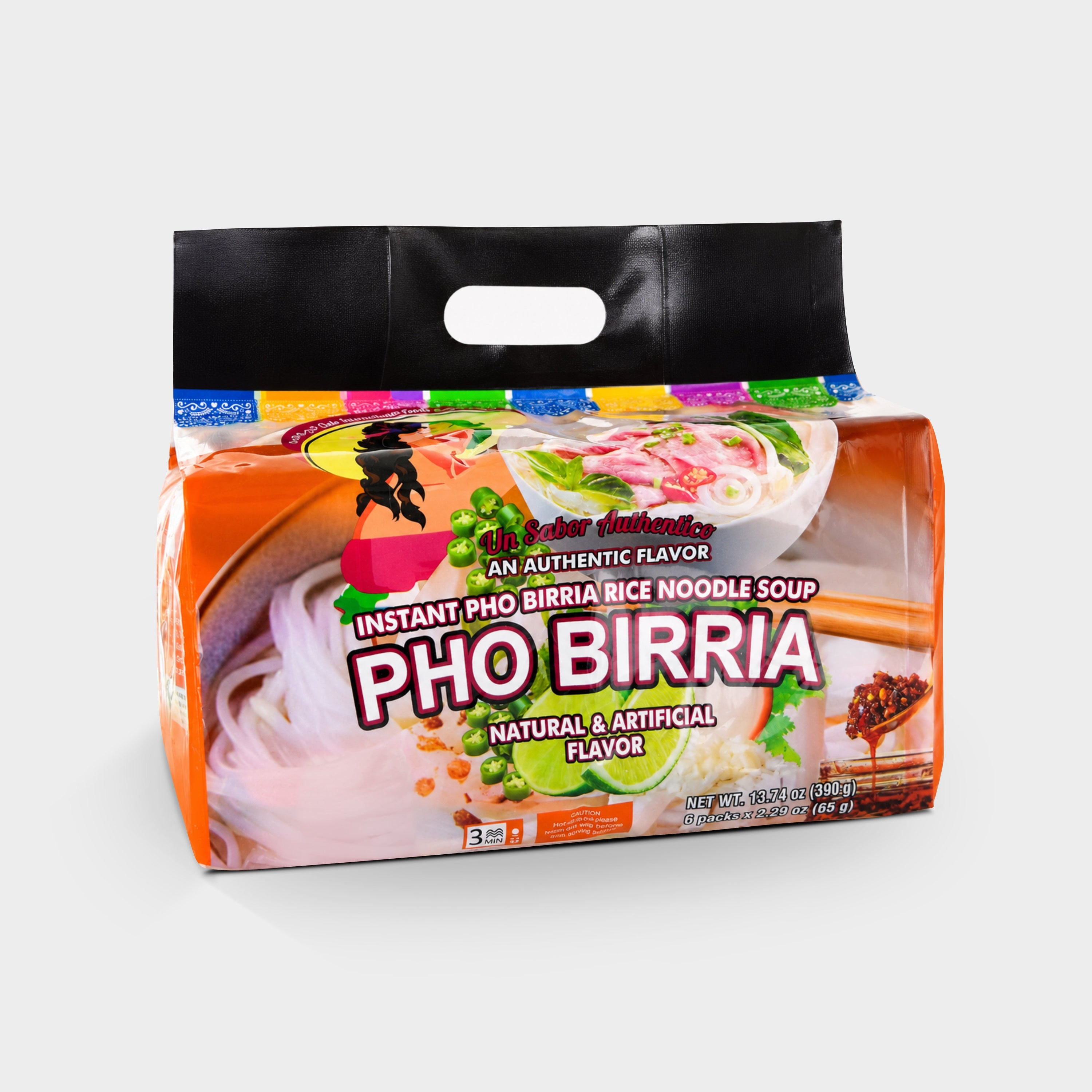 Pho Birria Instant Ramen Noodle Soup (6-Pack Bag)